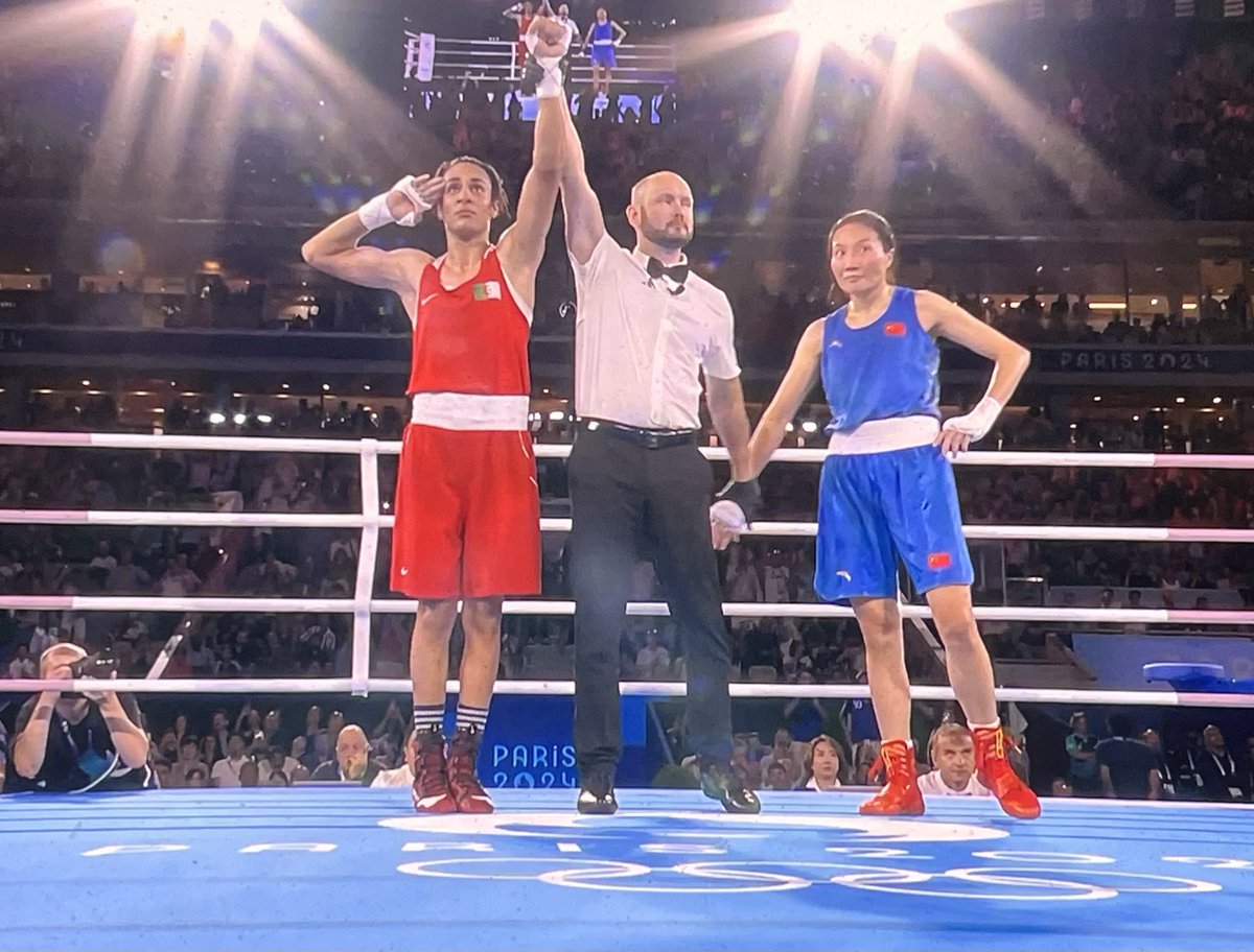 Imane Khelif sold scrap metal to pay for her boxing training, is a UNICEF ambassador, stood up against horrific bullying, and is now an Olympic champion.