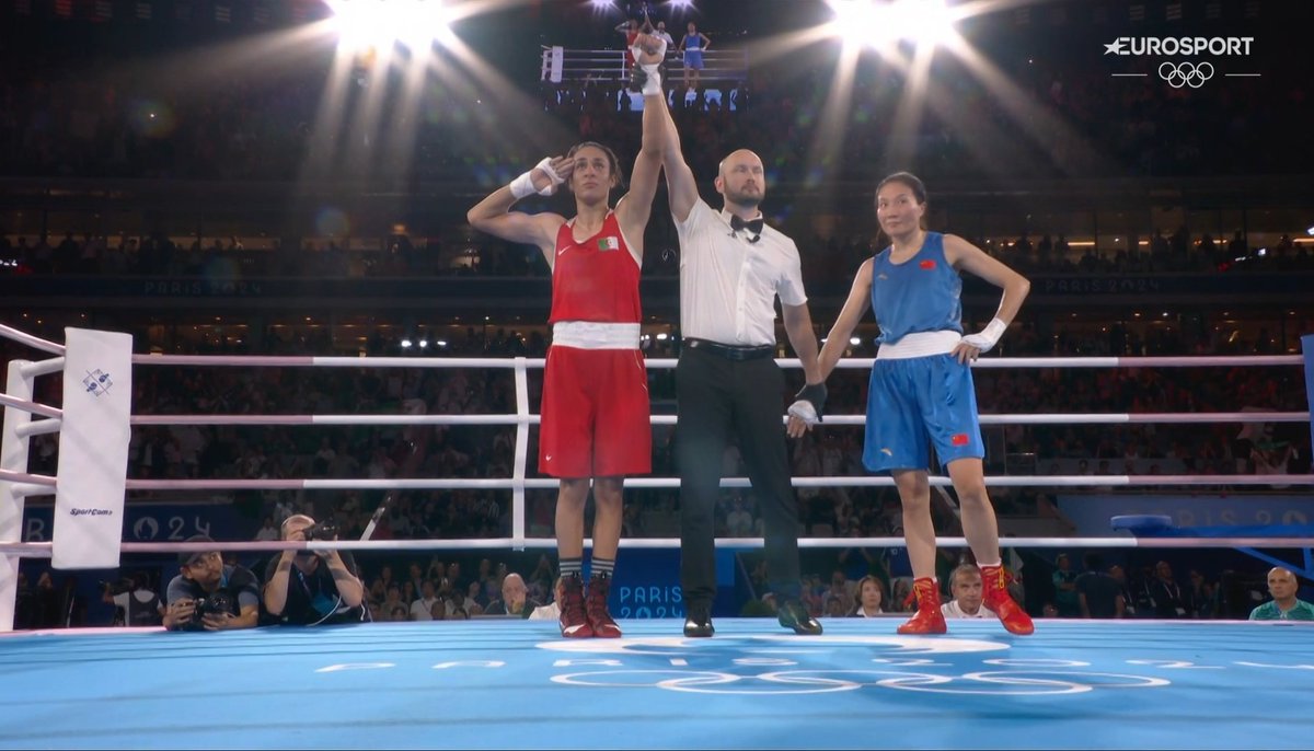Imane Khelif made 😭😭😭 she got the gold medal 🥇 congratulations 😭😭😭 we're so proud of you 🇩🇿🇩🇿🇩🇿
#ايمان_خليف #Imane_Khelif 
#Boxing    #Paris2024    #Imane_Khalif