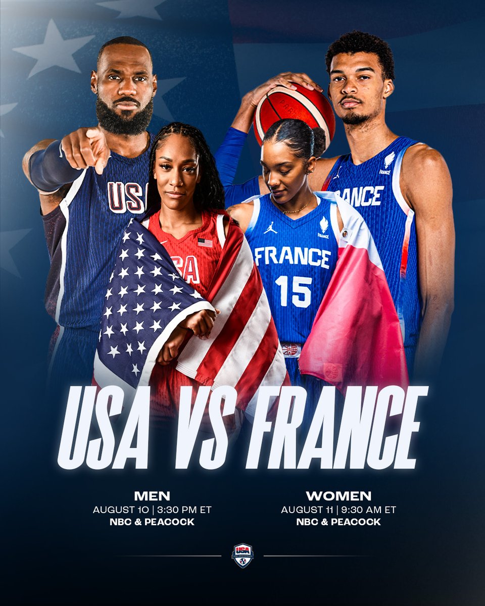usabasketball's tweet image. The Golden Doubleheader: USA vs France