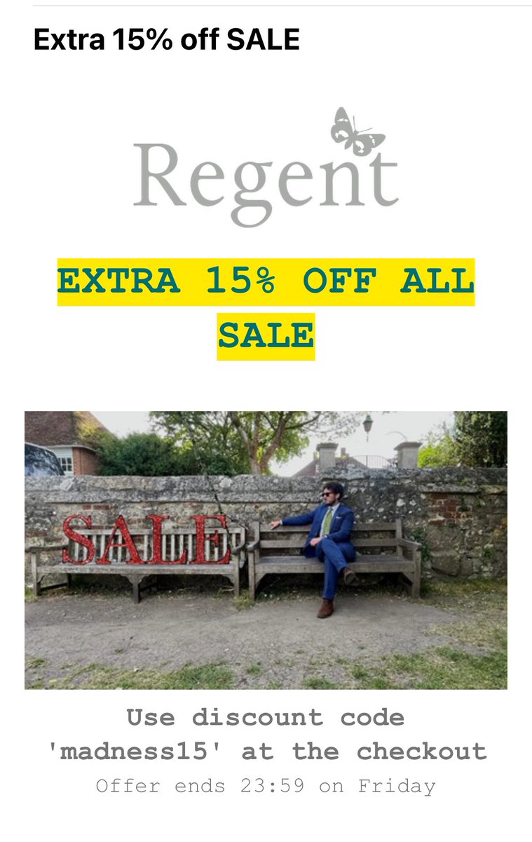 End  in 1 hour.   regenttailoring.co.uk/collections/sa…