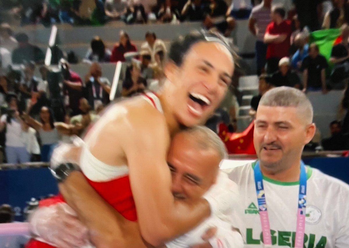 tastefullysaucy's tweet image. She GAGGED the haters! So happy for her omg.🥹😭😭 

Imane Khelif, Olympic gold medalist.