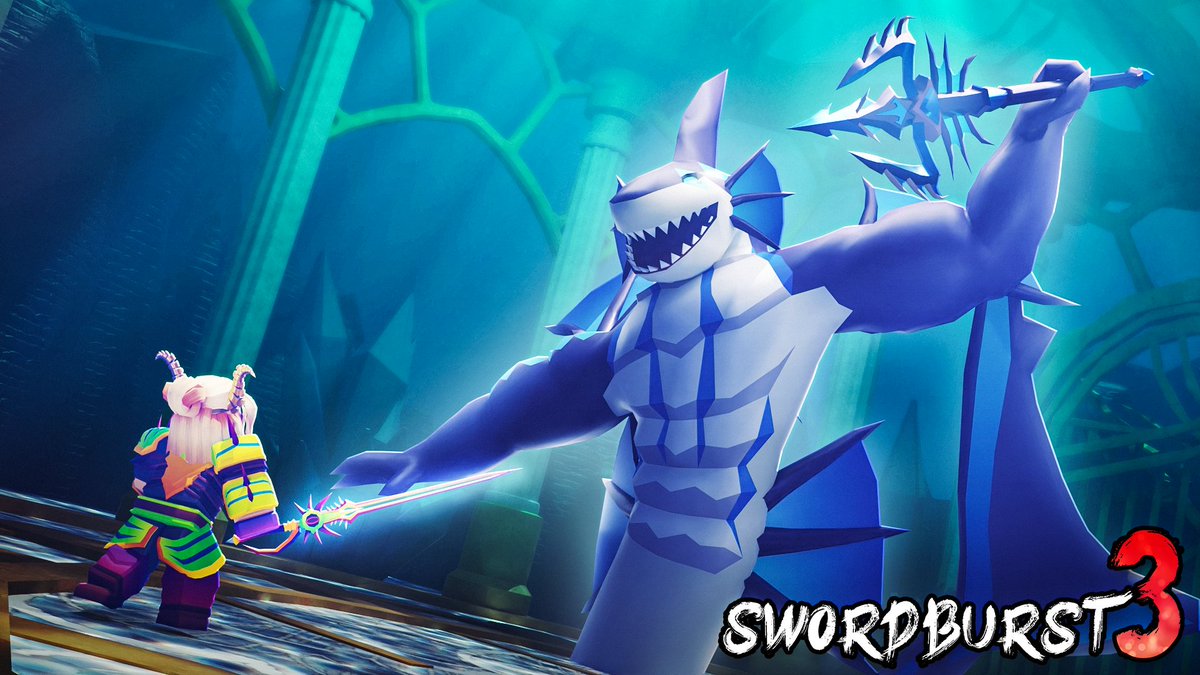 Swordburst3RBLX's tweet photo. Choron the Apex makes a splash as the final boss of Floor 6! 🦈⚔️

Prepare yourself and face this fierce aquatic foe NOW!

Play Now➡️ https://t.co/WX9Eed66Ka

#Swordburst3 #Roblox #RobloxDev #TwinAtlas