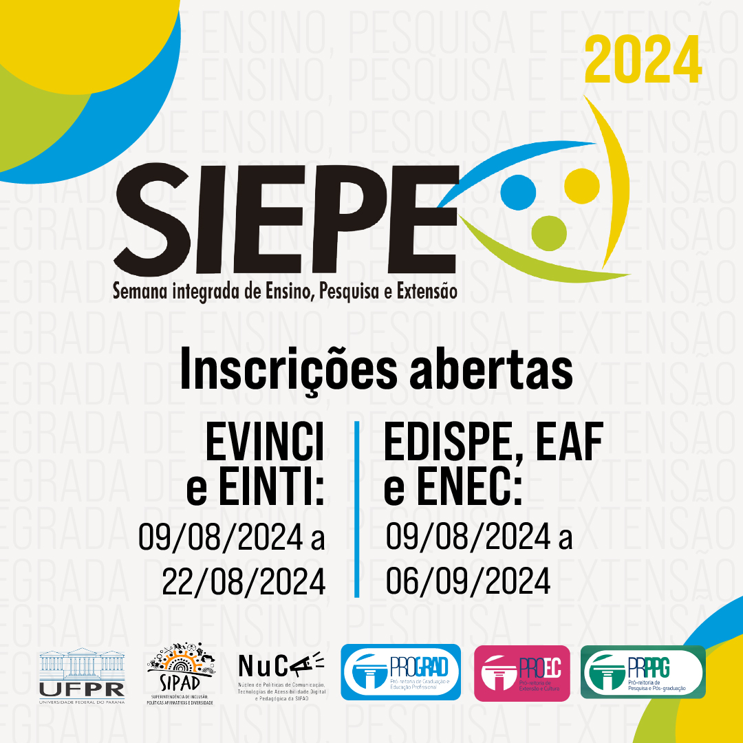 sipad_ufpr's tweet photo. Já está disponível o edital da 15° Semana Integrada de Ensino, Pesquisa e Extensão (SIEPE)!!!

Para saber dos critérios e condições de submissão dos trabalhos, clique no link e acesse o edital: 

https://t.co/44HkrDP6kN https://t.co/zHMF6uktxb