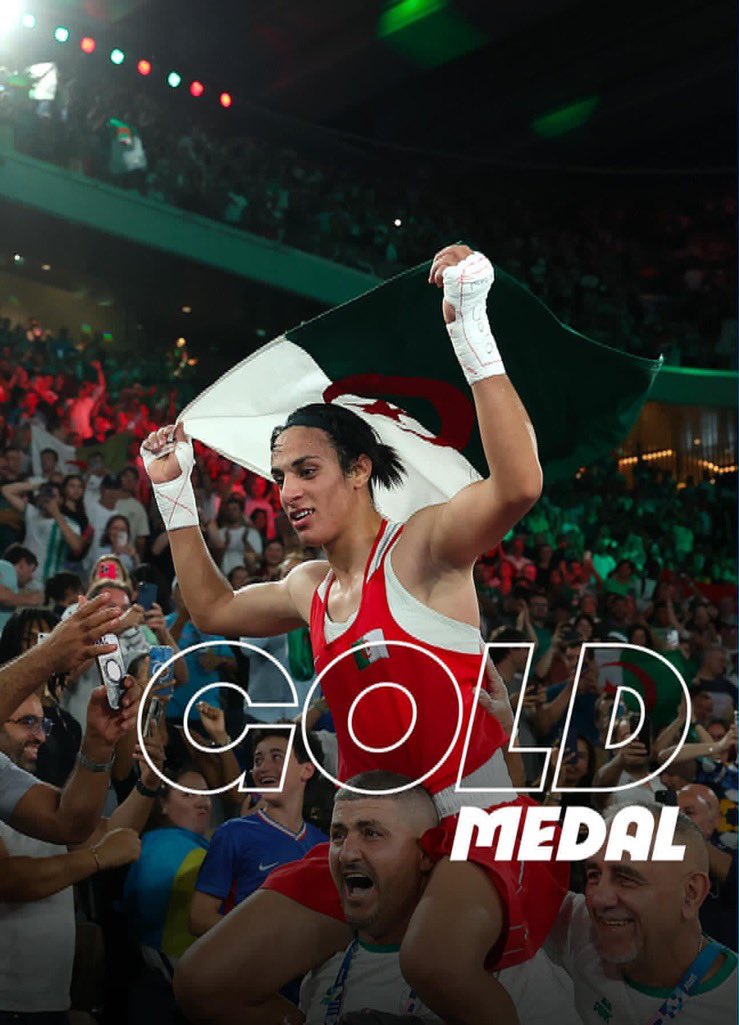 حفيدة لالة فاطمة نسومر والكاهنة وجميلة بوحيرد  ..#إيمان_خليف ترفع علم الجزائر عاليا في #اولمبياد_باريس  وتصفع   كل من يعادي بلدنا  
Imane Khelif wins the gold medal for Algeria! 🥇🇩🇿
-
Imane Khelif remporte la médaille d’or pour l’Algérie ! 🥇🇩🇿 #Paris2024