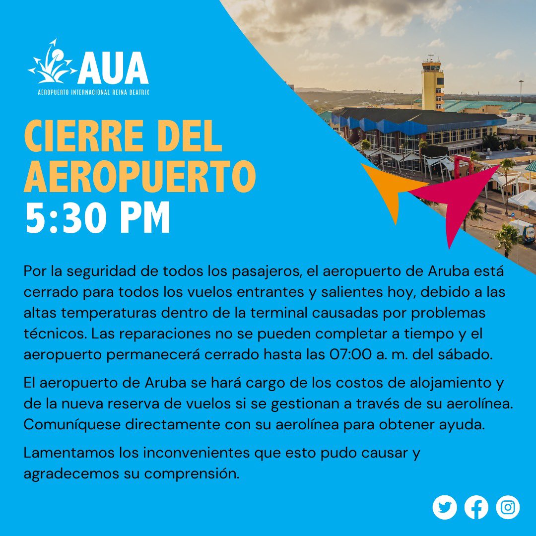 AIRPORT CLOSURE// CIERRE DEL AEROPUERTO