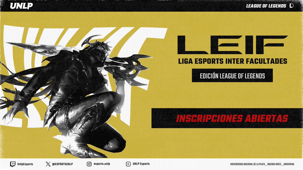 💣 ¡VUELVE LA ACCIÓN!

💪 Volvemos a nuestros inicios y quedan oficialmente abiertas las inscripciones para una nueva Liga Esports InterFacultades. ¡No te cuelgues con anotarte! Hay tiempo hasta el viernes 30 de agosto: forms.gle/jQATLNTr4wWvQZ…

👊 ¿Están listos?