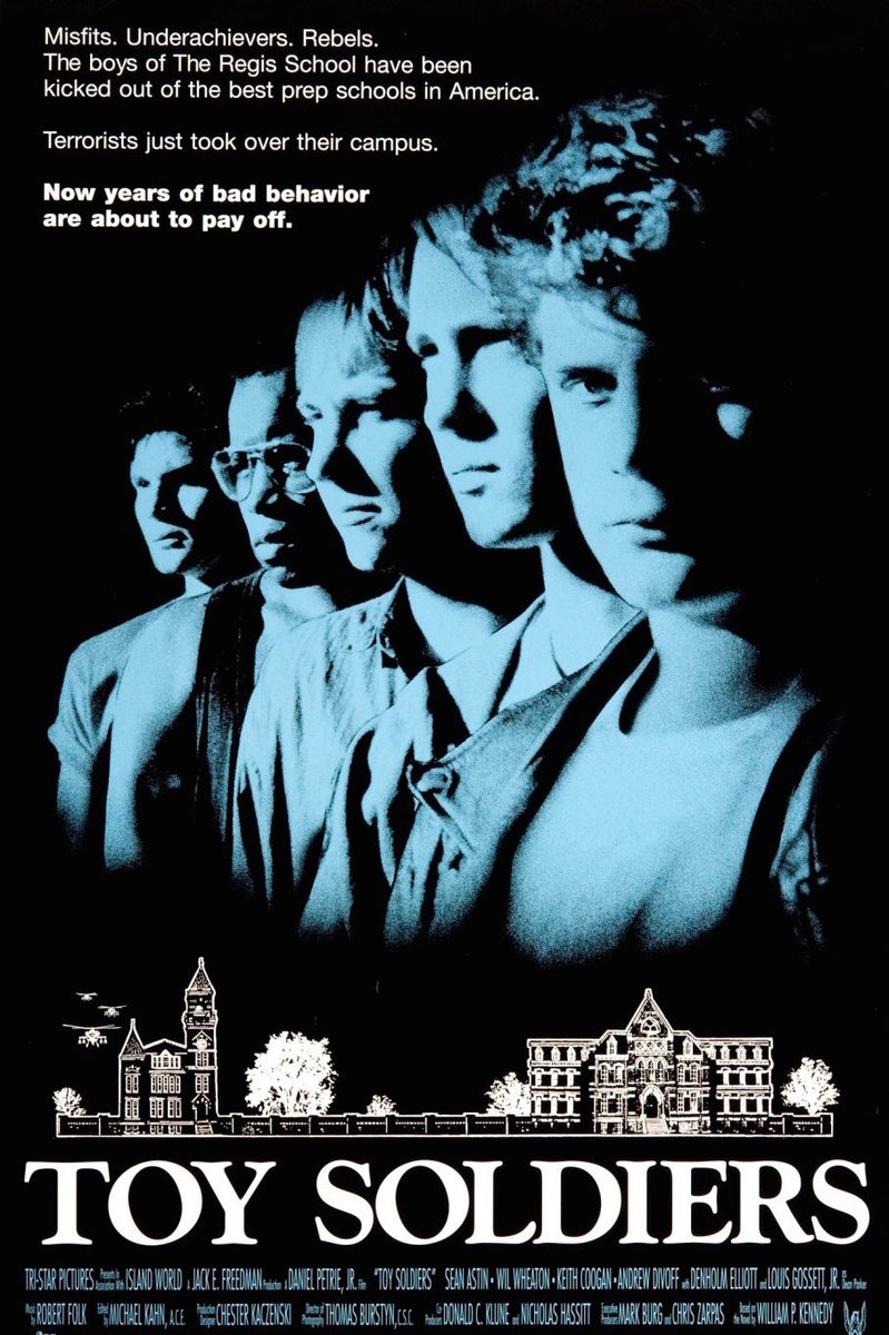 SeanAstin's tweet photo. How about a little look back?
Toy Soldiers. My buddies; Will Wheaton, Keith Coogan, T.E. Russell &amp; George Perez. And so many of our extraordinary cast have us: Louis Gossett Jr., R. Lee Ermey, Denholm Eliott,  Mason Adams, Shawn Phelan, Michael Champion, Jerry Orbach...... https://t.co/hfpbUY08QX