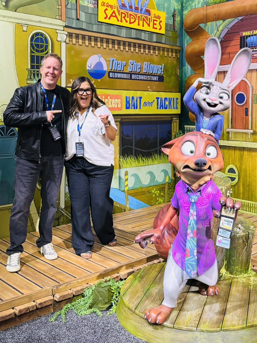 Jared Bush on X: "Zoo2pia's Oscar-winning producer, @yvettmf and I found a couple of friends at #D23 — oh, and I'm seeing a lot of Zoot questions on my feed… will be answering a lot of them at the panel tomorrow. Pace yourselvesssssssss… #zootopia2 ...