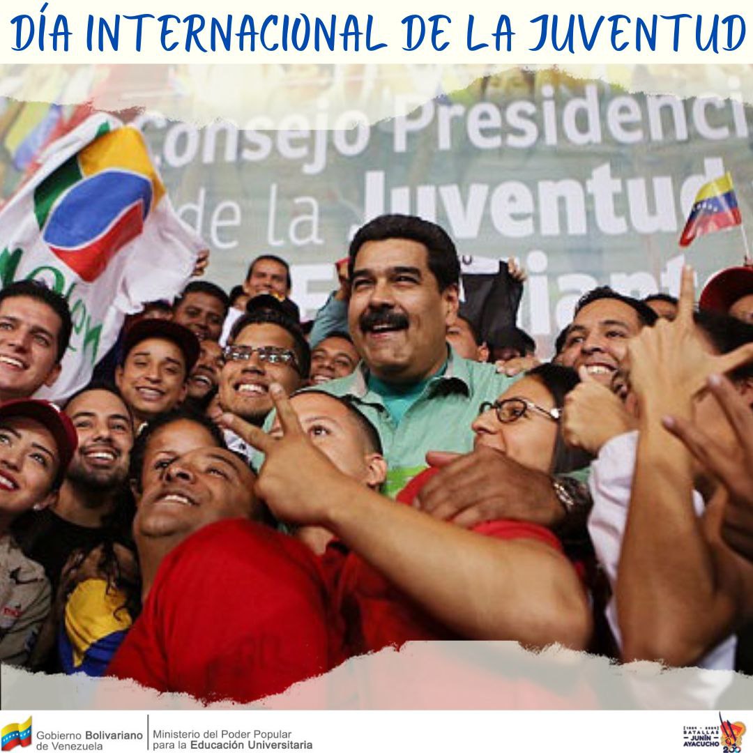 MPPEU_Ve (@mppeu_ve) on Twitter photo #UniVeEfemérides 🎓En este Día Internacional de la Juventud, recordemos que cada voz joven cuenta y puede marcar la diferencia. ¡Inspiremos a las nuevas generaciones a soñar en grande!
#CIU2024
<a href="/NicolasMaduro/">Nicolás Maduro</a>
<a href="/sandraoblitasr/">Sandra Oblitas Ruzza</a> #UniVeEfemérides 🎓En este Día Internacional de la Juventud, recordemos que cada voz joven cuenta y puede marcar la diferencia. ¡Inspiremos a las nuevas generaciones a soñar en grande!
#CIU2024
<a href="/NicolasMaduro/">Nicolás Maduro</a>
<a href="/sandraoblitasr/">Sandra Oblitas Ruzza</a>