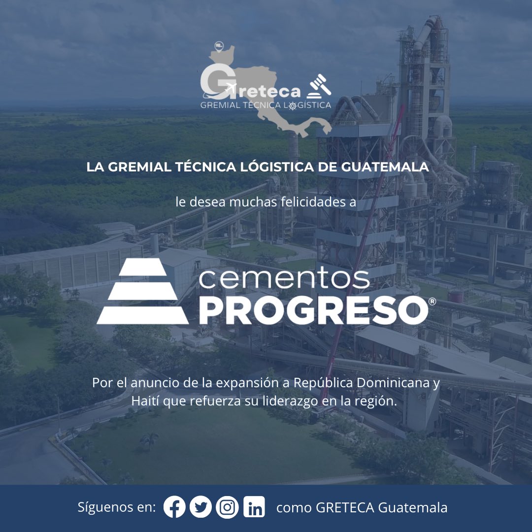 GretecaGt's tweet photo. ✅ Desde GRETECA, nos llena de orgullo ver a @Progreso_Latam expandirse a República Dominicana y Haití. 

Su audacia es un testimonio de la solidez que caracteriza a este líder de la industria. 

¡Saludos a CEMPRO 🇬🇹, por seguir construyendo un futuro lleno de oportunidades! 🙌🏼 https://t.co/SzQLKAXbFB