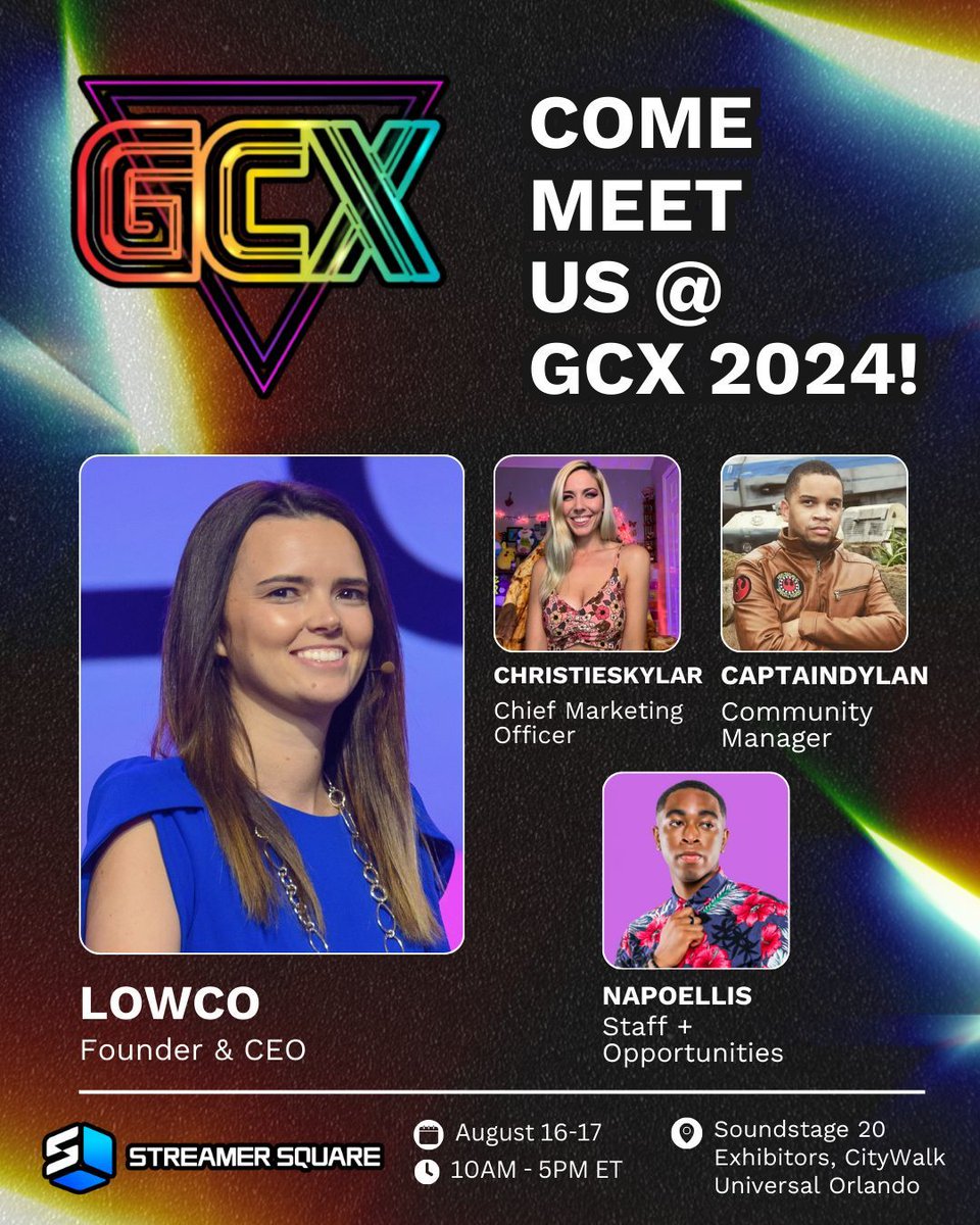 StreamerSquare's tweet image. Any creators or brands heading to @GCXEvent next week? Be sure to stop by and chat with us at our booth! 👋 

We&apos;d love to meet you. 😊