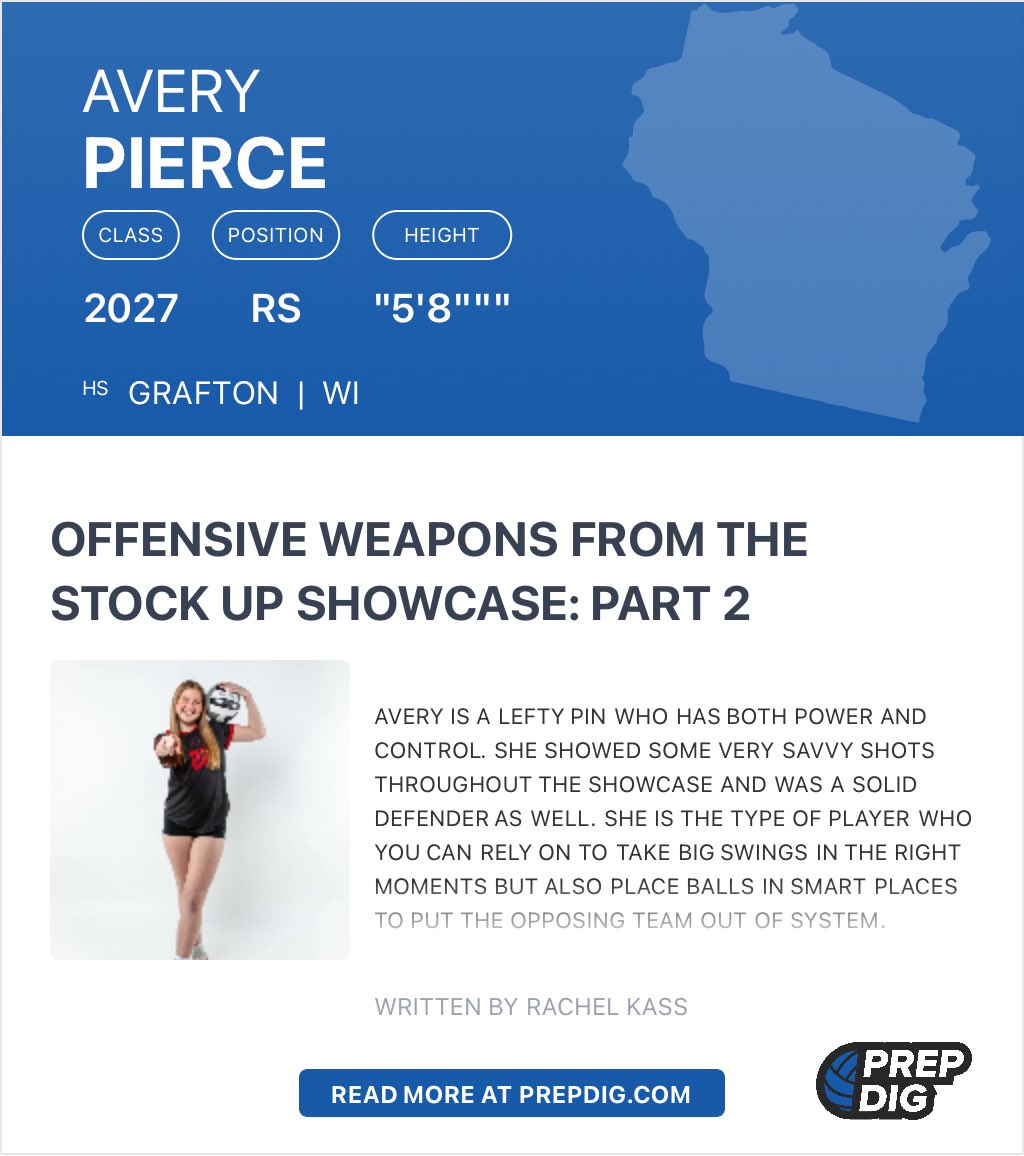 AveryPierce_22's tweet photo. Thank you for a great time @PrepDig &amp; @PrepDigWI at the Stock Up Showcase! Also thank you so much @prepdigrachel for the article write up! https://t.co/jJtXMP9G58