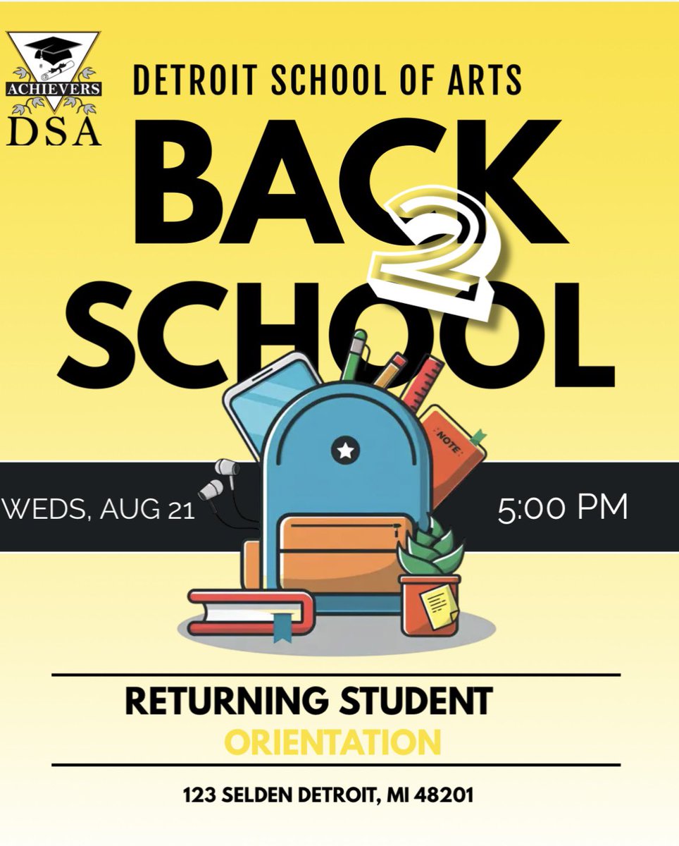 The Countdown has begun! 12 days until DSA Returning Student Orientation!!!!! 

Share with all of your DSA friends and peers! 

See you soon☺️