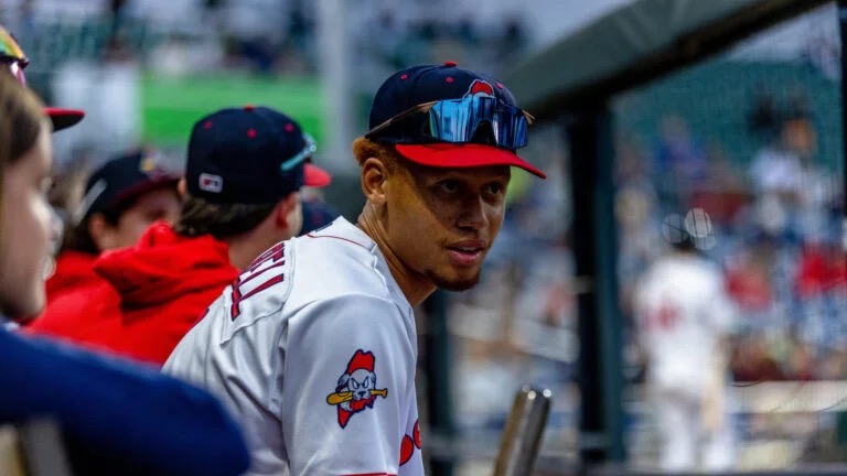 ChrisHenrique's tweet photo. Kristian Campbell crushed his 5th homer over the Maine Monster giving the Sea Dogs a 1-0 lead to open the game.

Photo: @JamieFiedorek https://t.co/2fYS3ctIF0