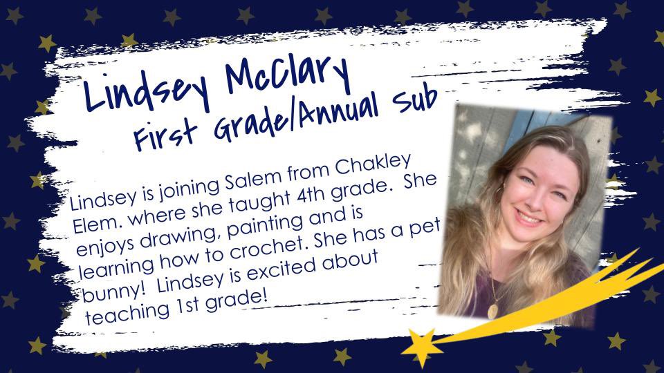 We have a new  #SALEMstar 1st Grade Teacher! Welcome to our family! #ONEccps #SHINEon