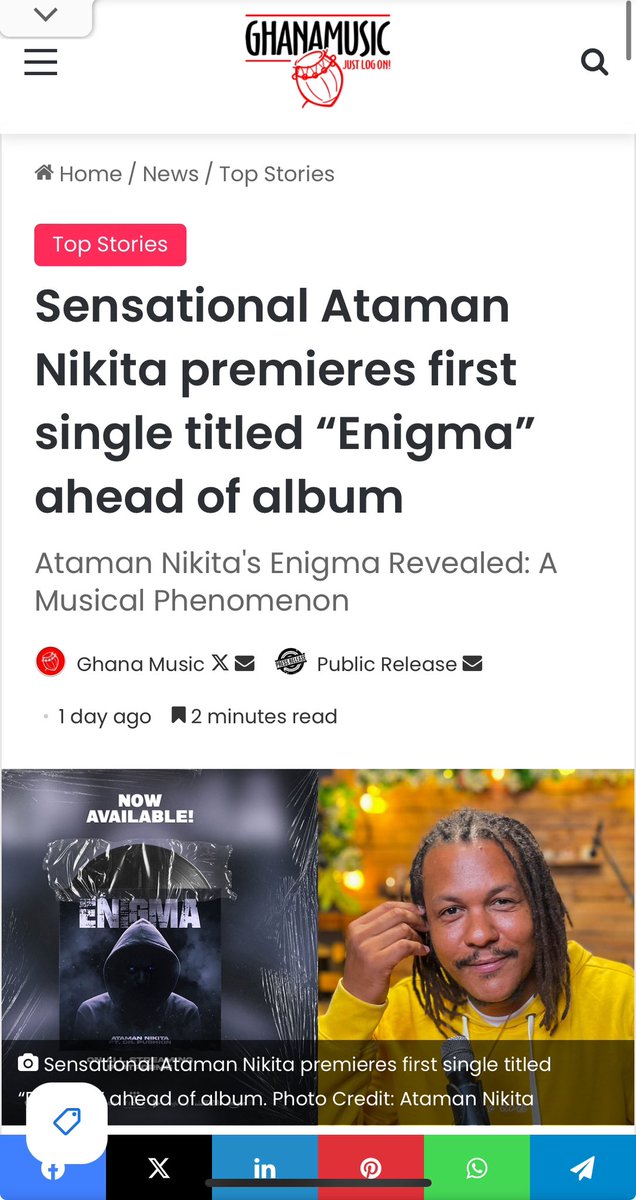 Isolirium (@isolirium) on Twitter photo Thanks for this <a href="/GhanaMusic/">Ghana Music</a>
Enigma by <a href="/AtamanNikita/">Ataman Nikita</a> feat <a href="/drpushkinmc/">Dr. Pushkin MC</a> streaming everywhere Thanks for this <a href="/GhanaMusic/">Ghana Music</a>
Enigma by <a href="/AtamanNikita/">Ataman Nikita</a> feat <a href="/drpushkinmc/">Dr. Pushkin MC</a> streaming everywhere