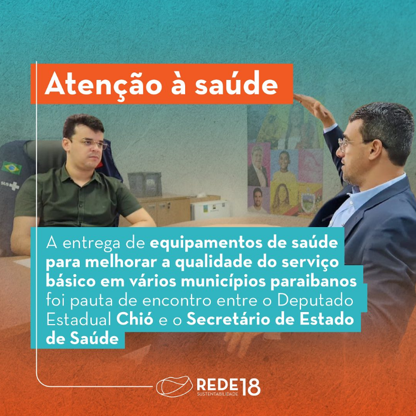 REDE_18's tweet photo. O Deputado Estadual @eusouchio (REDE/PB) esteve com o Secretário de Saúde da Paraíba para discutir e sistematizar a entrega de equipamentos de saúde para a qualidade do serviço básico nos municípios paraibanos, além de abordar questões amplas de atendimento à população. https://t.co/aZM8PRKrNb