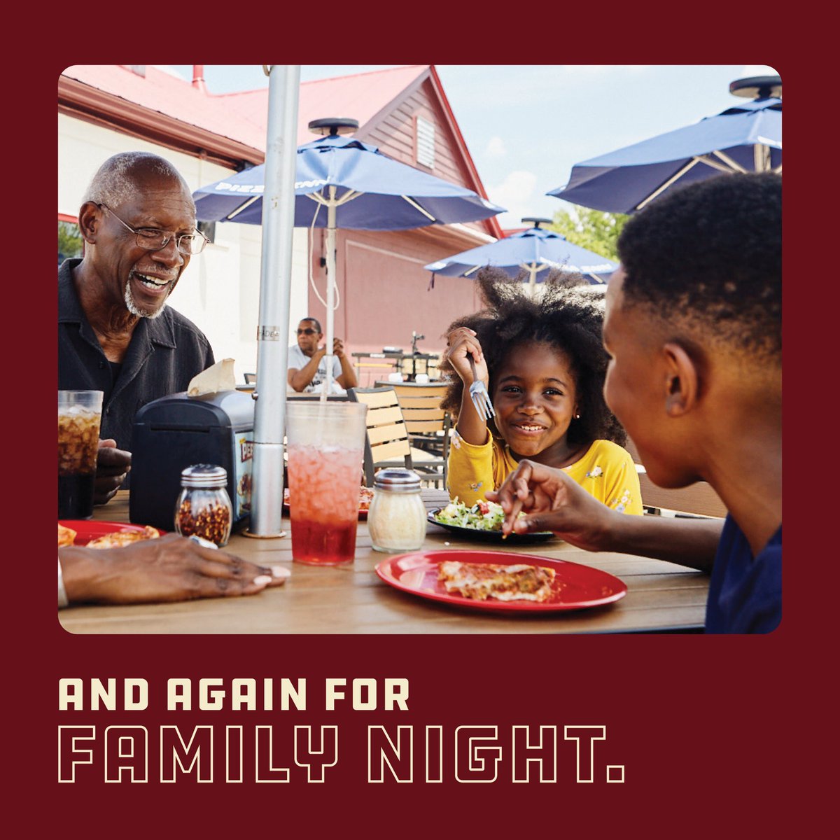 pizzainn's tweet photo. You know the best part about date night at Pizza Inn? The 𝙆𝙞𝙙𝙨 𝙎𝙪𝙢𝙢𝙚𝙧𝙩𝙞𝙢𝙚 "𝐉𝐎𝐆𝐎" deal. Buy 2 adult buffets Friday - Sunday, and get 𝟐 𝐅𝐑𝐄𝐄 kids buffets for a future visit. Talk about quality time! 😊🍕😊 #pizzainn #JOGO #familydinner https://t.co/auXB3ZuHiy