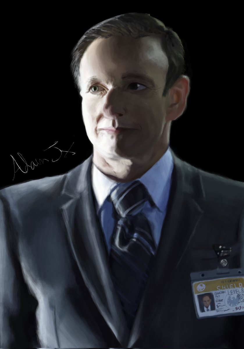 AdamJX4's tweet photo. Don't know if this is good enough to go on my fridge (my profile banner) but it's done (as in I have given up making it better) here ya go, Phil Coulson. https://t.co/ebswBYDvXS