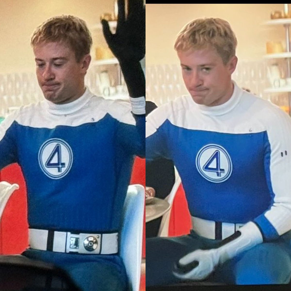 GabyMeza8's tweet photo. ASÍ LUCE EL TRAJE DE LOS 4 FANTÁSTICOS 💥 #JosephQuinn como #HumanTorch / #JohnnyStorm de #TheFantastic4: First Step con su traje de superhéroe https://t.co/Z7QkJ2EJxs