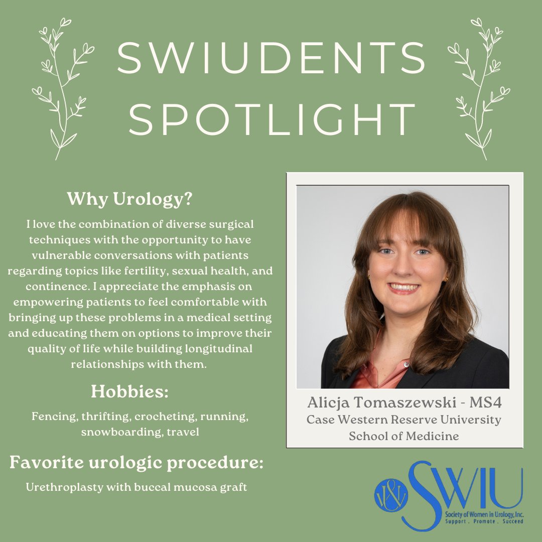 SWIU (@swiuorg) on Twitter photo Continuing our weekly #SWIUdentsSpotlight posts, featuring one of our Community Relations co-chairsĀ <a href="/alicjat_med/">Alicja Tomaszewski</a>!
Interested in being featured? Fill out our google formĀ here!
forms.gle/dwCU6tMfELMd1y⦠Continuing our weekly #SWIUdentsSpotlight posts, featuring one of our Community Relations co-chairs <a href="/alicjat_med/">Alicja Tomaszewski</a>!
Interested in being featured? Fill out our google formĀ here!
forms.gle/dwCU6tMfELMd1yā¦