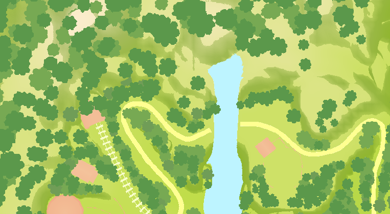 PinbletonPark's tweet photo. Render high layer decals. Here I simply attached a decal to my trees which are only visible by this pass and add them so they appear on top of everything else https://t.co/26tToJRoMV