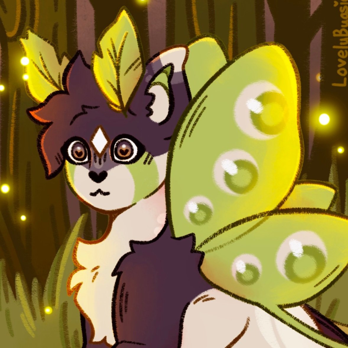 wasn't able to participate in art fight much this year, so i'll share an attack i did last year for @/mango_mustered 🌿✨️
