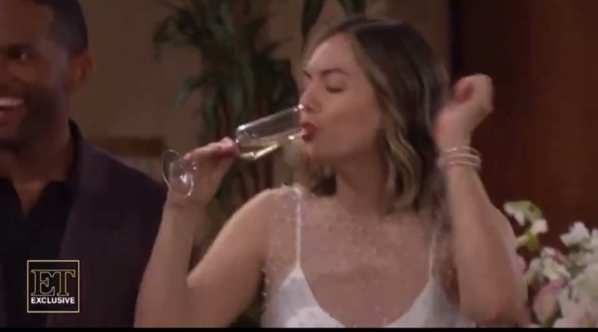 soapystufftoday's tweet photo. I see in the promo that our girl Hope is drinkin’ and partyin’ to block out all her sorrows. We feel that. #Thope #BringBackThomas https://t.co/RU6XgHihcE