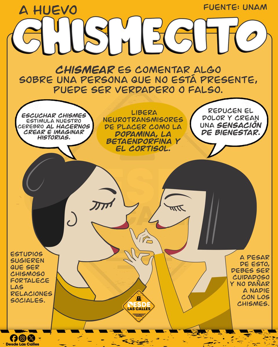 DesdeLasCalles_'s tweet photo. El #chismecito 💬😏¿qué tiene de bueno?👀

Conoce algunos de sus beneficios.👌 Recuerda, debe ser cuidadoso y no dañar a nadie.✌️ y a ti, ¿te gusta chismorrear?🤔

#DesdeLasCalles #Noticias #Villahermosa #Tabasco https://t.co/Zr4lfocMp0