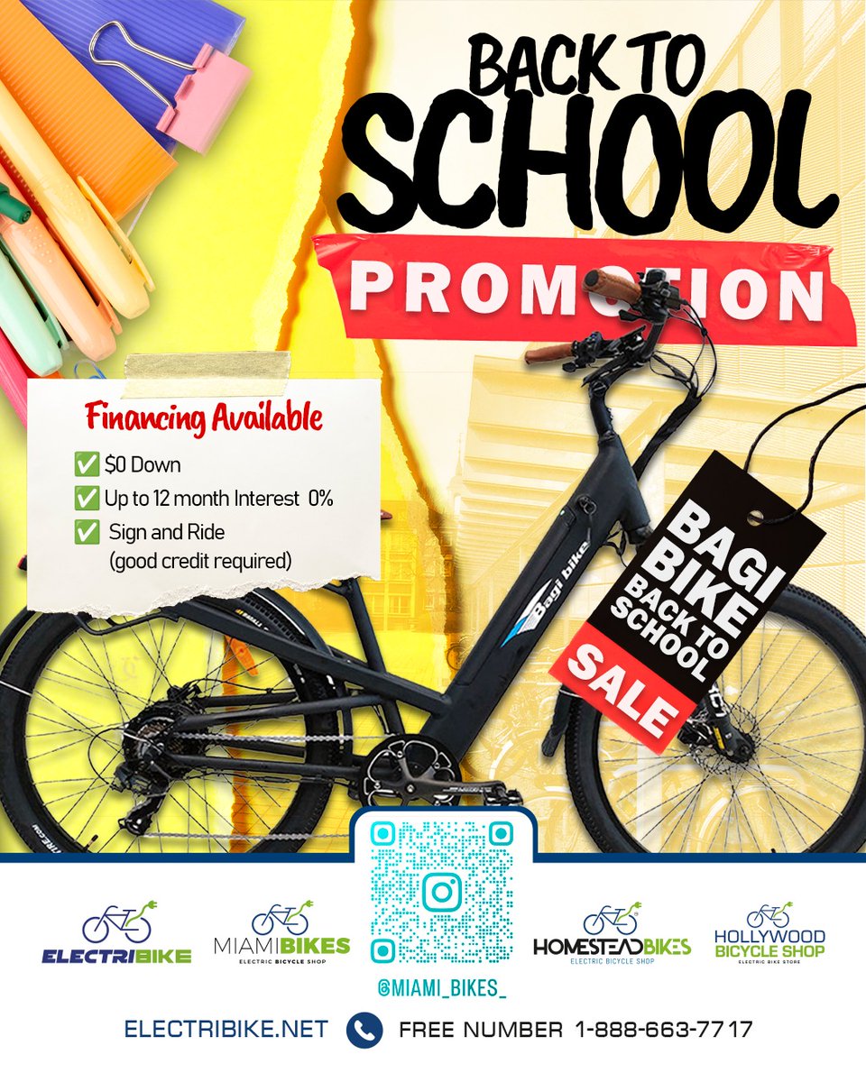 #1 E-Bike Florida Dealer🚲 

@Electric_Bike_Miami 🚴‍♀️

SALES | RENTALS | REPAIRS | TUNE UP | FINANCING | WARRANTY | LOCAL SUPPORT 

𝗦𝗘𝗥𝗩𝗜𝗖𝗘𝗦 

✅Electric Bike Assembly

✅Electric Bike Diagnostic

✅Regular Bike with Gears

✅Regular Bike Single Speed

✅Tune Up