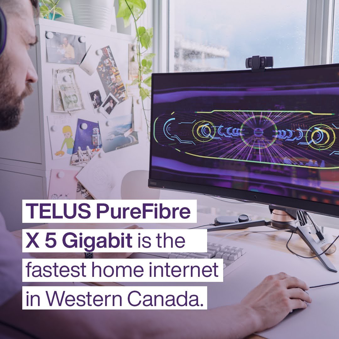 annelytics62's tweet photo. Introducing the @TELUS PureFibre X 5 Gigabit Internet plan, the fastest home Internet speeds in Western Canada, now available in AB and BC We're also collaborating with Nokia to pioneer even faster speeds for the future 🌐 #AmazingNetwork #TELUSPureFibre #TeamTELUS https://t.co/GL4YV4NWYv