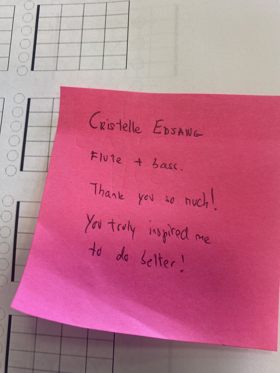 One of my former lesson students left me A note