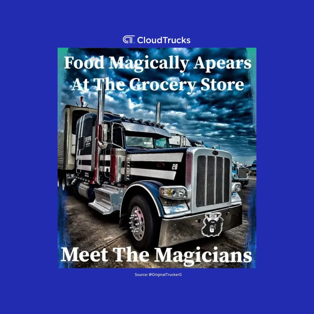 CloudTrucks's tweet image. Behind every grocery store aisle, there’s a magician on 18 wheels. 🪄🚛 

#TruckersMagic #ThankATrucker #CloudTrucks #TruckDriving #OwnerOperator #Trucklife #Truckingsuccess