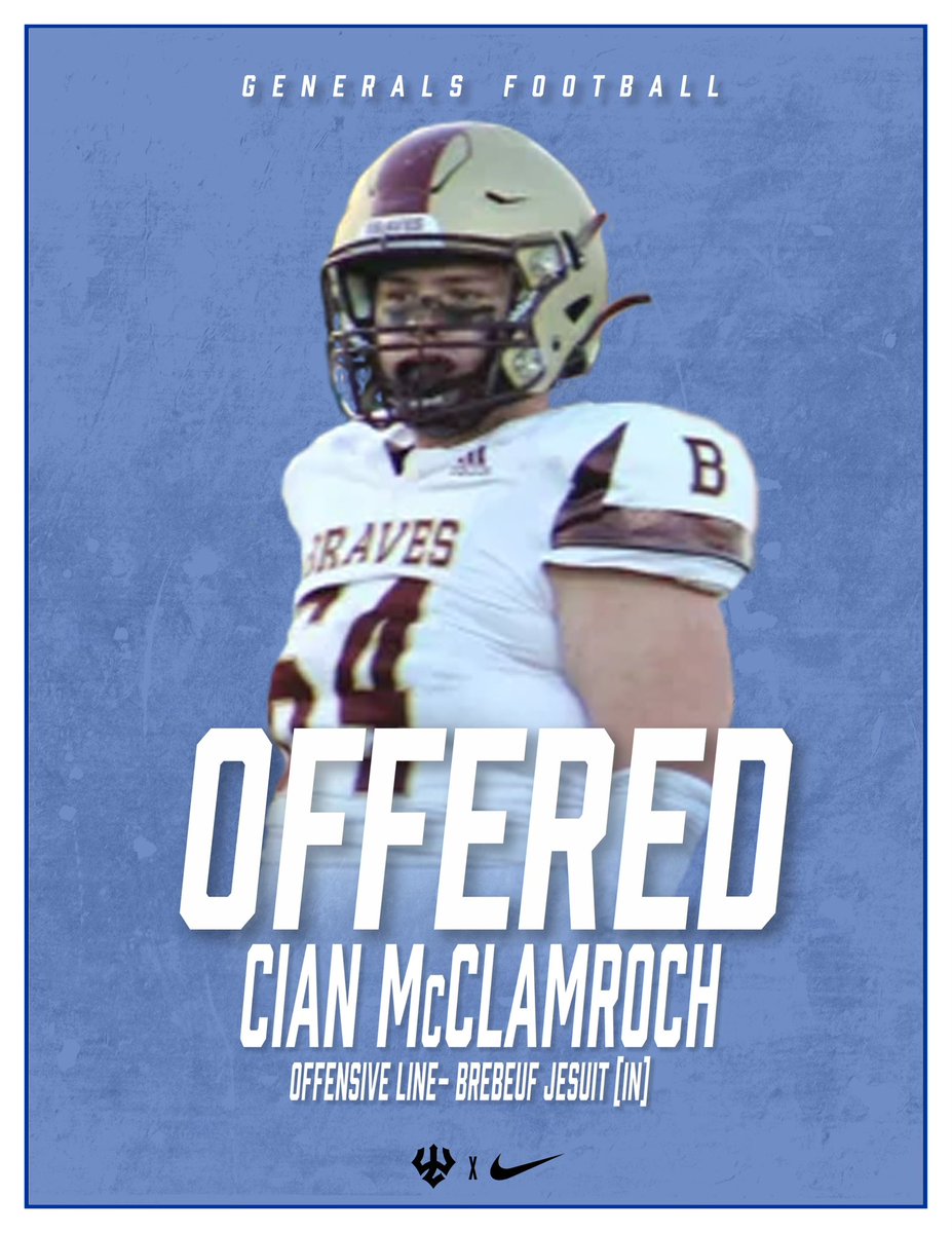 cian_mcc's tweet photo. #AGTG After a great conversation with @coach_rapoza , I am very blessed to announce I have received an offer to @Generals_Fball @coachlerose !!! @BJPSFootball @BillSaum @PrepRedzoneIN https://t.co/FYqEOgSFTM