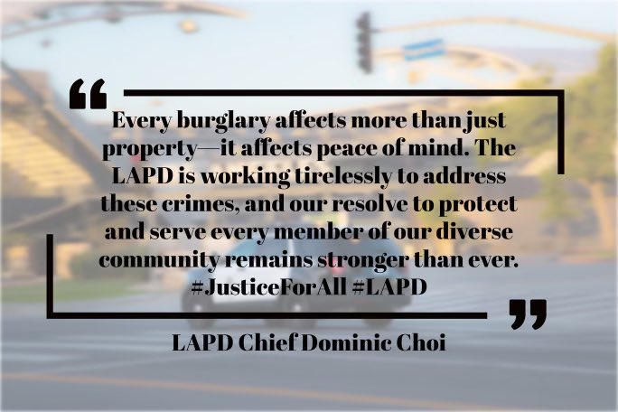 LAPDPoliceChief's tweet image. #LAPD Chief Dominic Choi’s statement on the recent burglaries in the Encino area.