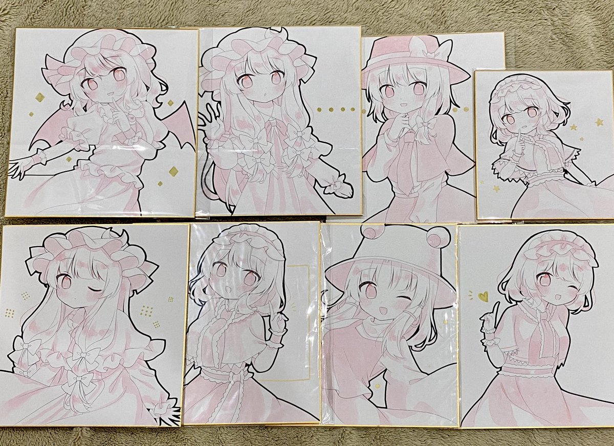 夏コミに持っていく大きな色紙たち その1 #東方Project 