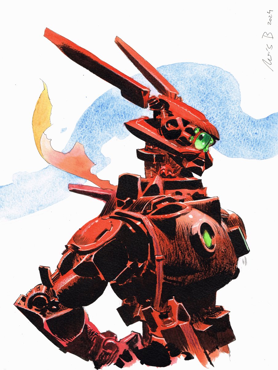 Briareos from Appleseed!
Commission -watercolor + ink