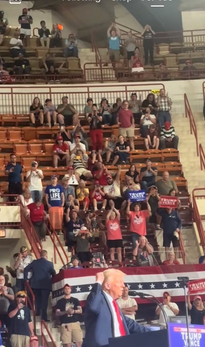 This is Trump at his rally in Bozeman tonight. It’d be a shame if more people seen this.