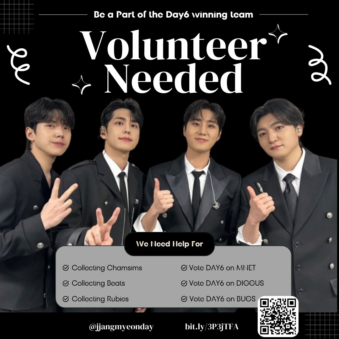 JJANGMYEONDAY's tweet photo. We are looking for active MYDAY to join our voting team. Accounts will be provided and if you're new to voting teams, we will guide you!

Please fill out the form below to apply!

https://t.co/slc6ZxdM7O

 #데이식스 #DAY6 #Band_Aid @day6official https://t.co/MZl0ePC5Me
