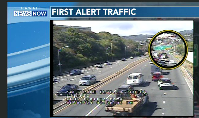 jonmasaki's tweet photo. Avoid Pu'uloa Road entrance to the H1 Eastbound due to traffic accident involving a semi.  Alternative route:  Nimitz Highway.

 #hitraffic #hnn https://t.co/XXK08OUXgn