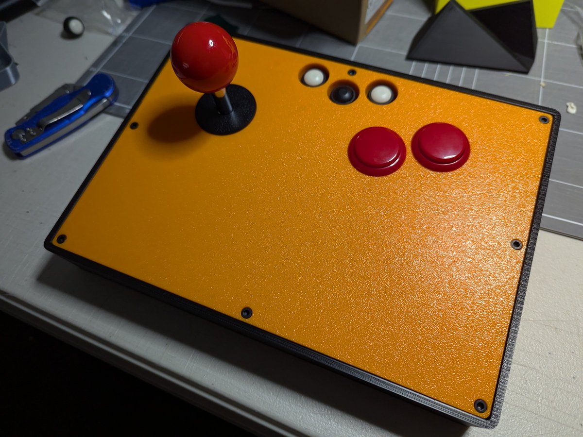 Clive_Frog_2_0's tweet photo. The next custom #joystick design is for #QBert, it's sequel and #CongoBongo.
4 way joystick rotated 45 degrees clockwise and two buttons.
My prototype is ready to go, it's time to test on #MiSTerFPGA https://t.co/ALBFabAdrV