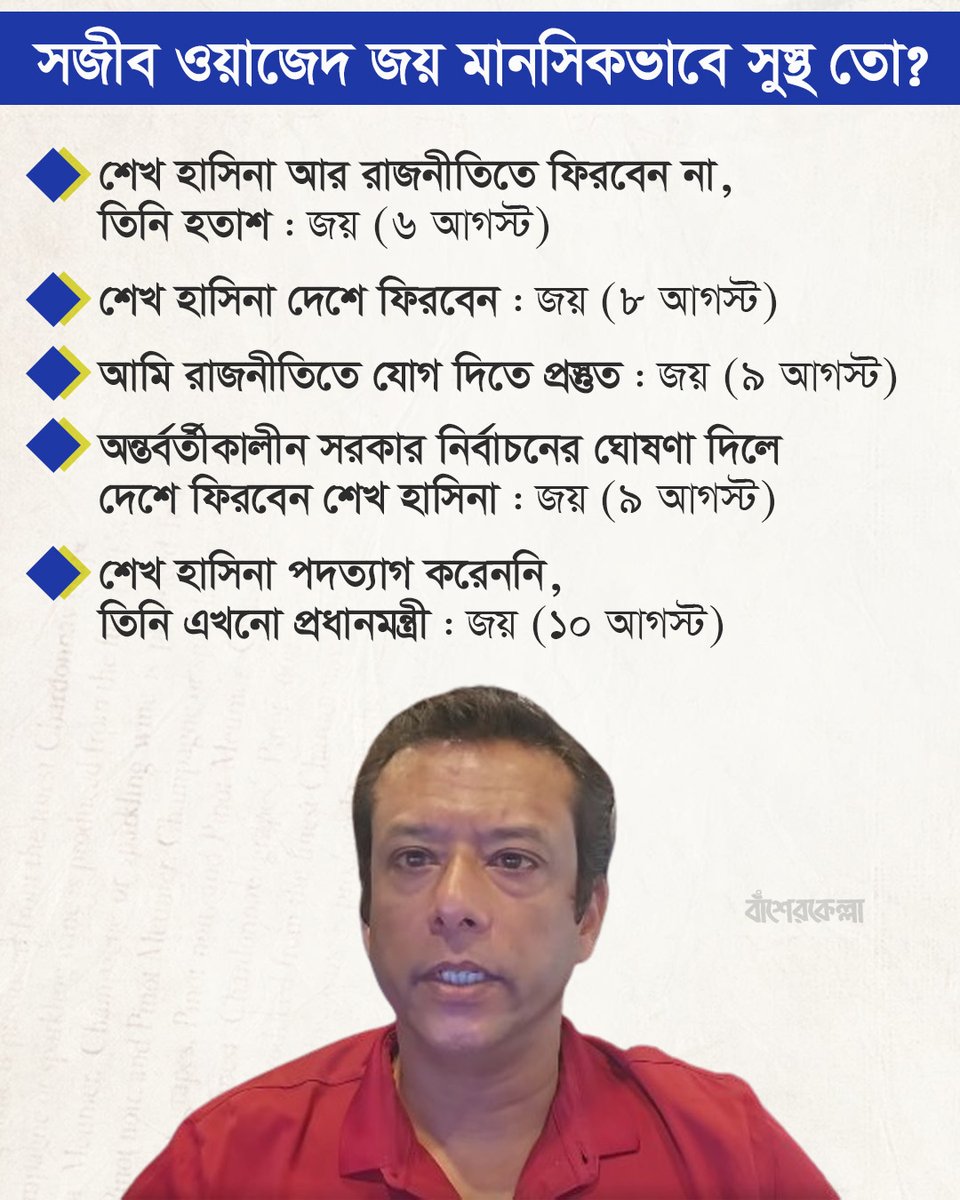 basherkella's tweet photo. সজীব ওয়াজেদ জয় মানসিকভাবে সুস্থ তো?

#Dhaka #Bangladesh #SheikhHasina #India https://t.co/Q2ruhLk1xa