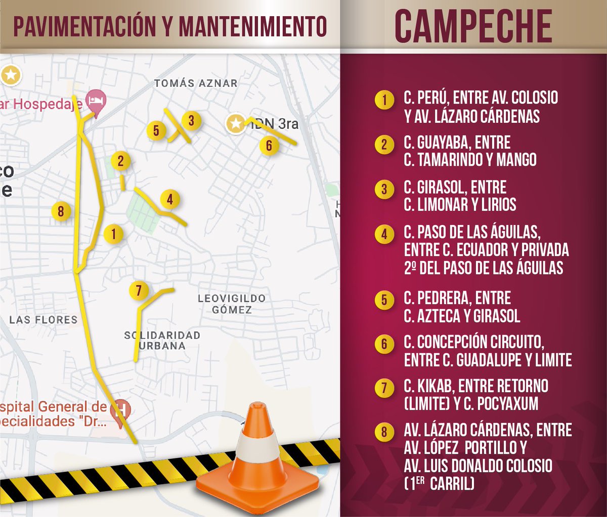 LaydaSansores's tweet photo. Tomen sus precauciones!

Estamos pavimentando las siguientes calles y avenidas en la capital campechana… https://t.co/u95XpK6r2u
