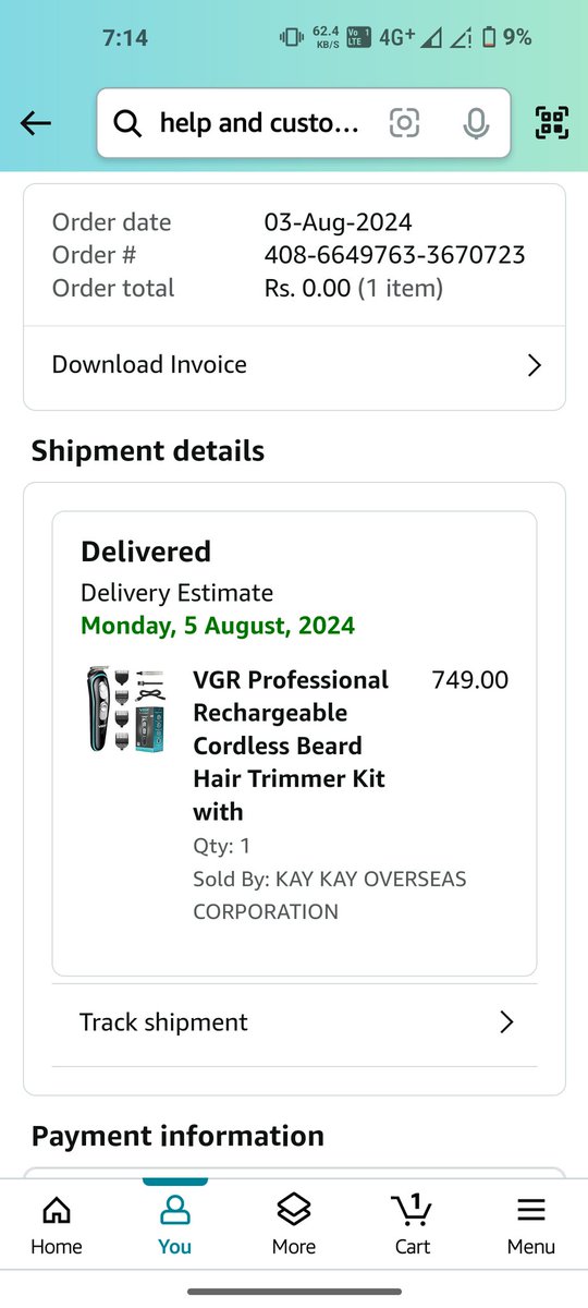 Jeresh125T's tweet photo. Amazon can't deliver single product properly. Last week I order hair trimmer but can't receive still now in track status show that your product is diliver and I don't even seen product I don't even get a single call from dilivery courier shame on amazom @amazonIN @AmazonHelp https://t.co/LLaVlYc5v9