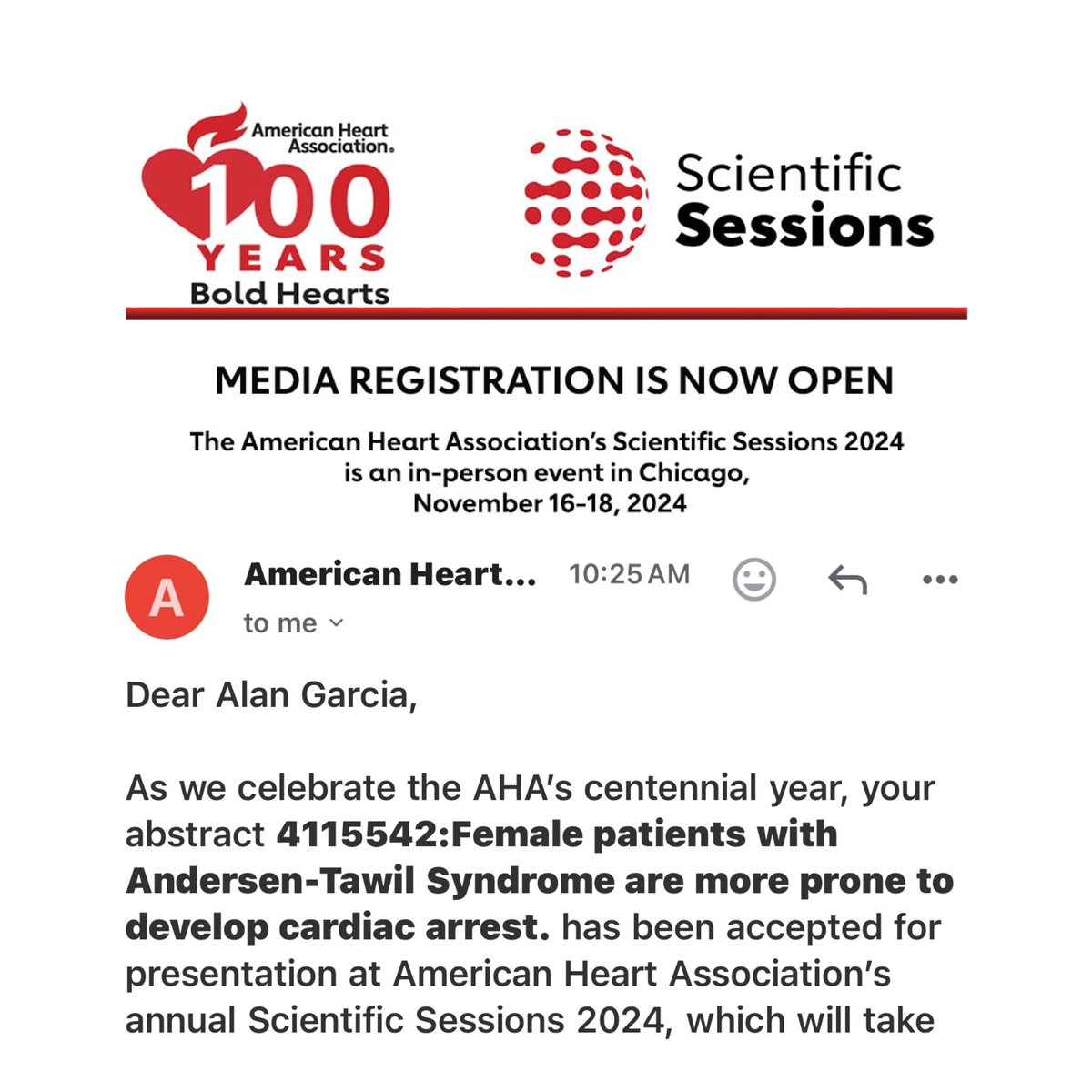 So happy to participate in the upcoming <a href="/AHAScience/">AHA Science</a> session 2024. Enjoying the journey!! 🫀🫀