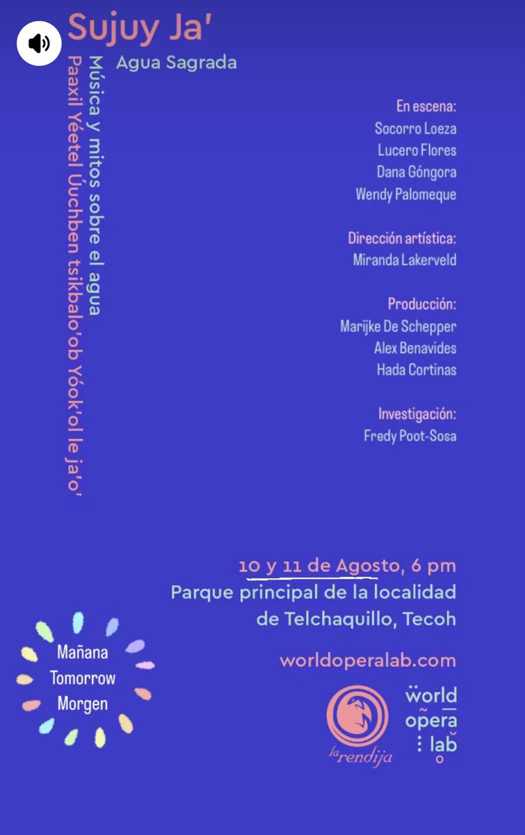 TeatroRendija's tweet photo. Mañana estreno en Telchaquillo, Tecoh 🦋

#WorldOperaLab https://t.co/wEe0qhzBgR