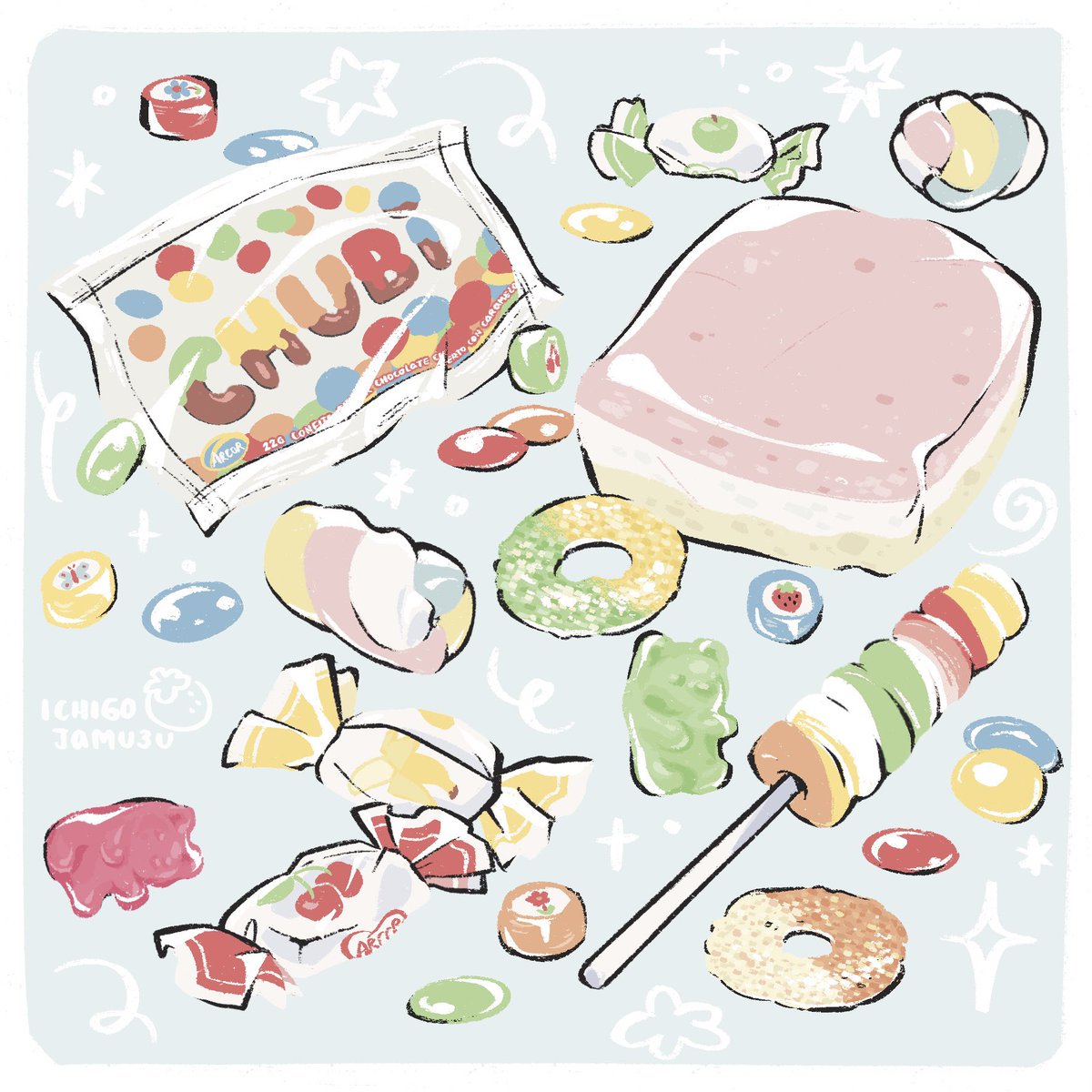 ichigojamu3u's tweet image. ✧ °  ｡ʚ 🍭⭐️🫧 ɞ ｡° ✧