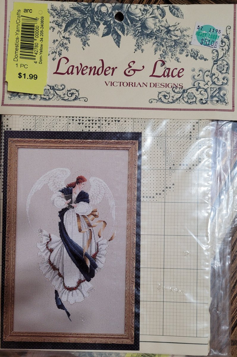 SeeingTwo's tweet image. #FridayNigthFind I bought 3 never opened Lavender and Lace cross stitch patterns for $1.99 each at the charity shop. 
From L to R: 
Angel of Mercy
Guardian Angel
Angel of Hope
