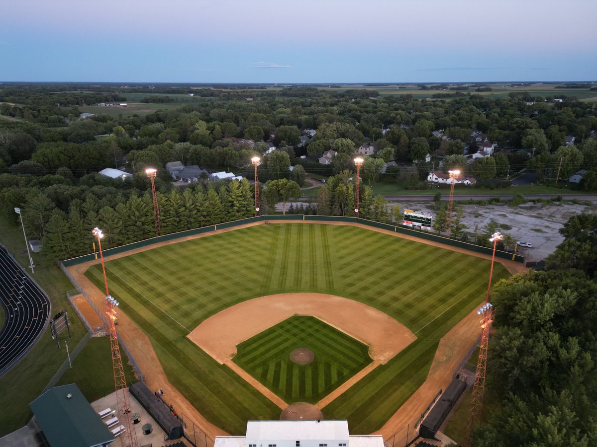 Sprucing up the park for little Region action tomorrow! Had a drone out tonight #ArlingtonA’s