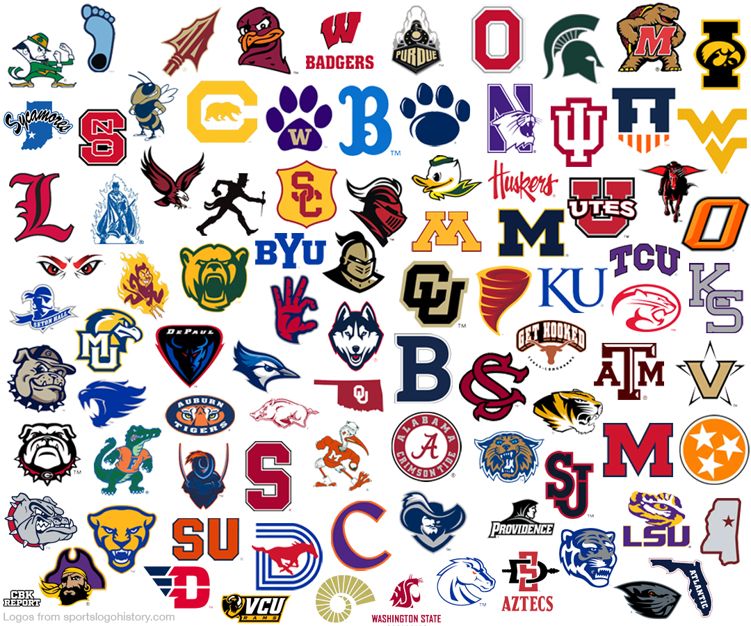 CBKReport's tweet photo. Every power school's currently listed alternate logo https://t.co/3m4L8fqg09
